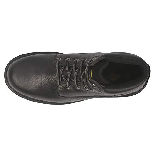Steel Toe Work Boots for Men 6" - Safety Shoes Slip Resistant & Electrical Hazard Work Boots (7, Black)