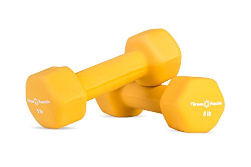 Fitness republic neoprene dumbbells 5 lbs set (neoprene weights)