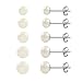 Set of 5 Sizes White Freshwater Pearls Sterling Silver Stud Earrings