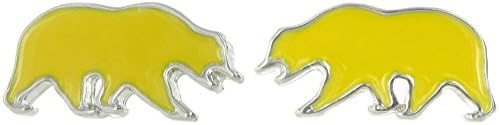Officially Licensed UC Berkeley Miniature Golden Yellow Walking Bear Post Earrings