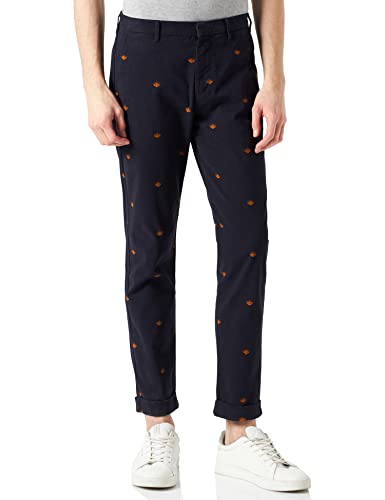 Scotch & Soda Uomo Ams Blauw Stuart Chino in Seasonal Allover Print Pantaloni Not Applicable, Multicolore (Combo C 0219), W29/L32 (Taglia Produttore: 29/32)