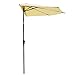 Yescom 10Ft Beige Outdoor Patio Half Umbrella Cafe Wall Balcony Door 5 Ribs Tilt Aluminum Sun Shade