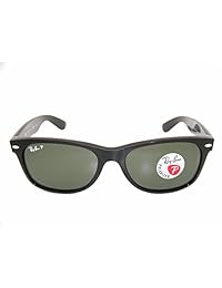 Ray-Ban New Wayfarer Negro w   verde Lentes Polarizados RB 2132 901 58 58 mm Tamaño Grande
