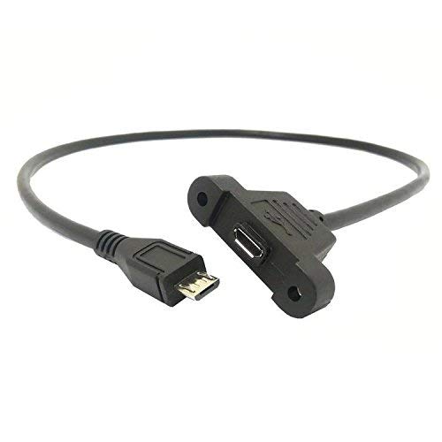 innov8 Micro 5Pin B Male to Female Data & Charge Cable, Screw Panel Mount Micro USB Cable Extension Cord for Raspberry Pi, Arduino - 0.3m
