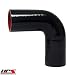 HPS HTSEC90-062-BLK Silicone High Temperature 4-ply Reinforced 90 degree Elbow Coupler Hose, 100 PSI Maximum Pressure, 4" Leg Length on each side, 5/8" ID, Black