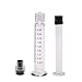 Luer Lock Glass Syringe Measuring Refilling for Oil Wax Lab (10, 2.25ML)