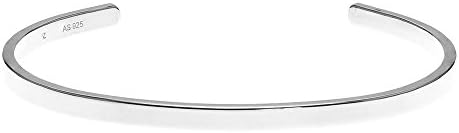 Argentium Sterling Silver 4 mm Unisex Cuff Bracelet