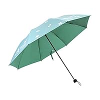 YoyoArt Dual-Use Rain Umbrella Folding Sunscreen UV Umbrella 8 Bone Water Flower Color Change (Green)