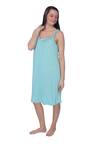 Active Club Women's Sleep Dress Nightgown, Blue/Medium