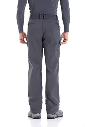Trailside Supply Co. Men's Insulated Hiking Pants Water Resistant Pants Windproof Softshell Dark Grey Small