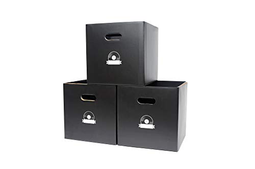 Big Fudge Record Cube! Vinyl Record Storage Holder - Set of 5 Boxes for Beloved Vinyls with Blank Labels to Keep Track of Albums Inside - Keeps Up to 350 LP Records Safe! Record Album Storage