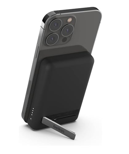 Belkin MagSafe対応 ワイヤレスモバイルバッテリー 5000mAh 最大7.5W キックスタンド付き ブラック