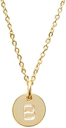 Initial necklace - B. Gift for her, best letter pendant for birthday, graduation, girlfriend, anniversary. Gift Ideas for women. Initial pendant with personalized alphabet letter, gold-plated silver.