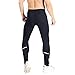 Przewalski Mens Winter Thermal Padded Cycling Tights, Brushed Fleece Bike Pants - Warm & Breathable, Large, Black