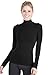 NIKIBIKI Women Seamless Long Sleeve Mock Neck Top, Made in U.S.A, One Size (Black)