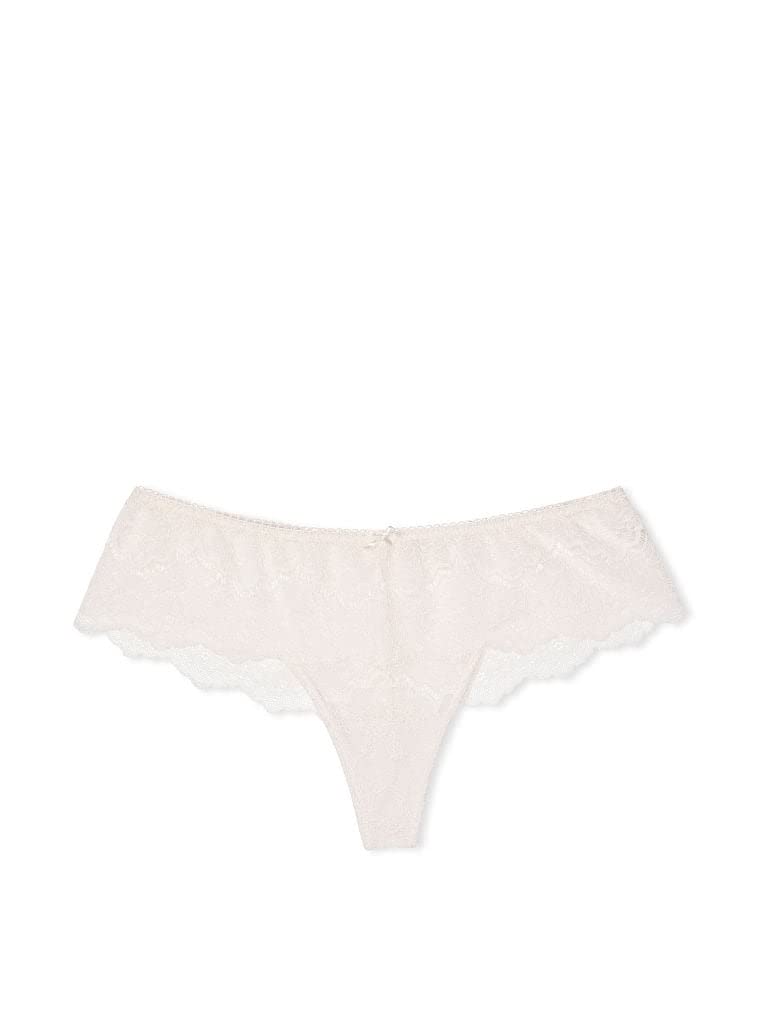 Victoria's Secret Dream Angels Lace Cheekini Panty, Underwear for Women, White (S)
