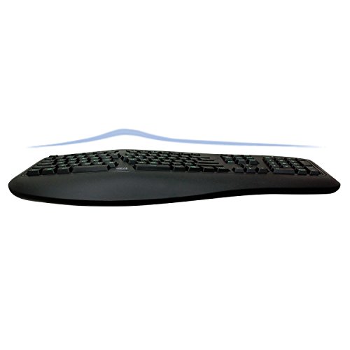 Adesso Tru-Form 150 3-Color Illuminated Ergonomic Keyboard (AKB-150EB)