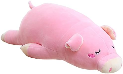 Cltoyvers 21.6" Super Soft Sleeping Piggy Plush Cute Stuffed Pig Pillow for Kids - Pink