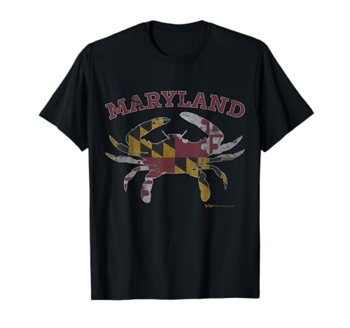Vintage Maryland State Blue Crab Pride Flag Design T-Shirt