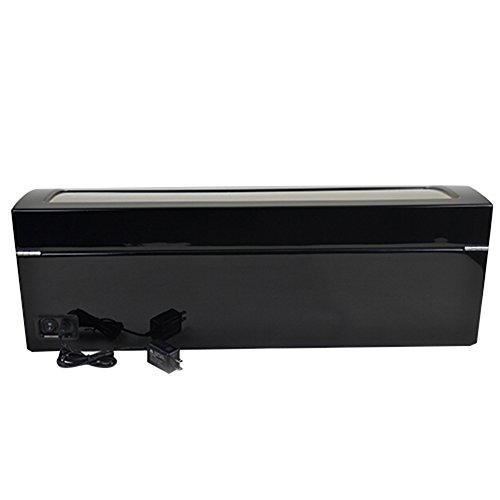 Luxury 8+9 Automatic Rotation Black Wood Leather Watch Winder Storage Display Case Box - Thumbnail 4