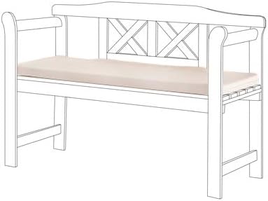 Outdoor Water Resistant Cushion Pad for Small 2 Seater Garden Bench - Stone