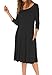 MOLERANI Women's 3/4 Sleeve A-line and Flare Midi Long Dress with Pockets