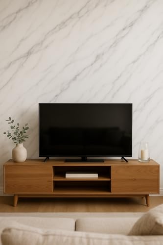 Placas Adesivas Mármore 3D Autocolantes Kit com 50 Unidades Revestimento Decorativo Lavável para Parede, Quarto, Sala e Banheiro 30cm x 60 cm (Mármore Branco Nero, 30cm x 60cm)