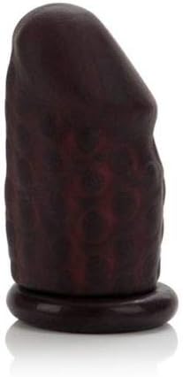JKNa Black Nubby Head Latex Extension with Roll Down Sleeve Girth Enhancer