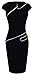 HOMEYEE Women's Voguish Colorblock Wear to Work Pencil Dress B231 (8, Black)