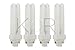 KOR (Pack of 4) 13 Watt Double Tube - G24Q-1 (4 Pin) Base - 3500K Soft White - CFL Light Bulb. Replaces Sylvania 20671 CF13DD/E/835 - Philips 38327-3 PL-C 13W/835/4P/ALTO and GE 97596 F13DBX/835/ECO4P