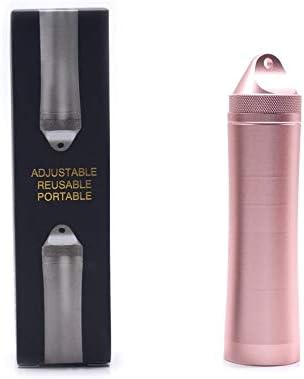Telescopic Metal Straw, Reusable Stainless Steel Straw, Portable, Adjustable and Eco-Friendly with Spectacular Carry case (Rose Gold)
