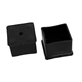 uxcell® Square Rubber Cap Furniture Table Leg Covers 40mm x 40mm 10 Pcs Black