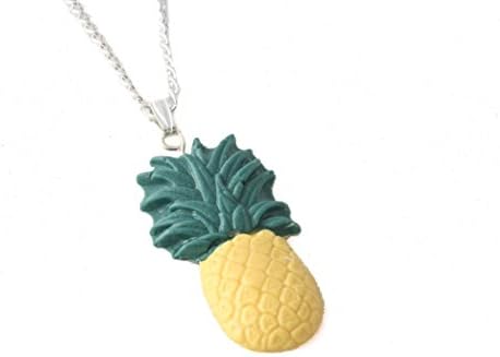 Dainty Pineapple Fruit Pendant Necklace For Women Handmade Polymer Clay Jewelry Gifts
