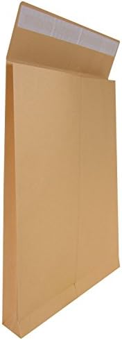 IDENA 10252 Folding Envelope B4 with 4 cm The Gusset Peel and Seal Wallet Envelope – Without Window, Pack of 100 – FSC 100% Recycled Natron Braun