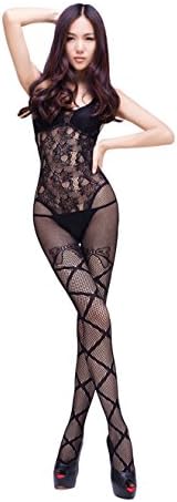 Bahucharaji Creation Women's 92% Polyimide 8% Elastane Full Body Stocking (MS-2016_BK, Black, Free Size)