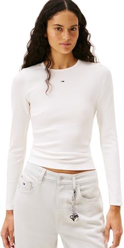 Damen 2er Pack Langarmshirts Slim Essential Rib Rundhalsausschnitt, Mehrfarbig (Ecru/Dark Night Navy), XXL