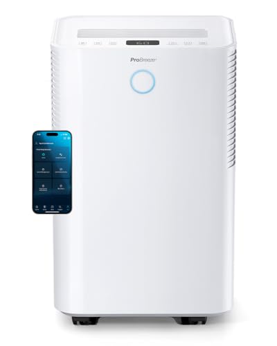 Pro Breeze OmniDry Luftentfeuchter mit App & WLAN, 20L in 24h Entfeuchtungsleistung - Luftentfeuchter elektrisch mit Wäschemodus, Feuchtigkeitssensor,
