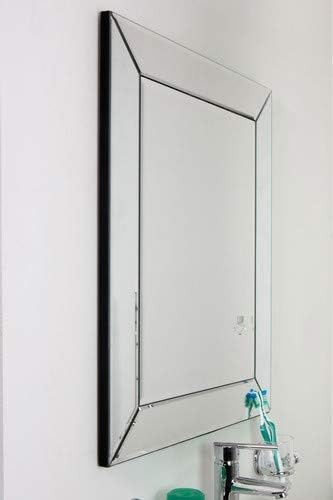 MirrorOutlet Bathroom Single Edge Venetian Bevelled Wall Mirror 2ft3 x 1ft11, 66 x 56,Frameless,DC010-Bath - Image 5