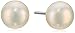 Rhodium Plated Silver 7-7.5mm Freshwater Cultured Pearl Button Stud Earrings