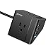 KPSTEK Small Flat Plug Power Strip with 3 USB Ports, 2-Outlet Desktop Charging Station (1875W) with 5ft Extension Cord for Travel, Cruise Ship, Dorm Room, Home and Office, Black - KS2312 primary