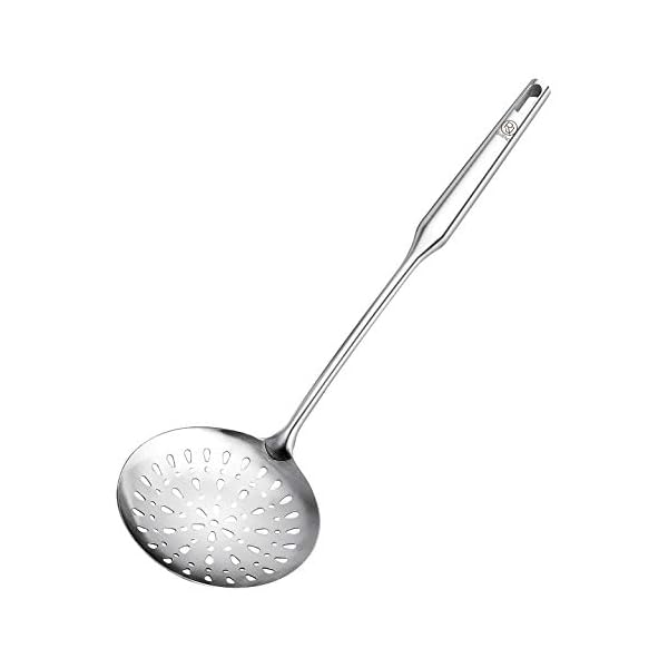 RJ Legend Large Slotted Spoon, Stainless Steel Perfect Fry Ladle