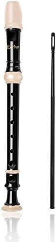 Soprano Descant Recorder – 8 Hole With Cleaning Rod Case Instruction Music Instrument（Dark Brown)