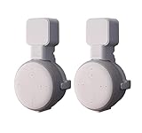 The Dot Genie | Amazon Echo Dot 3rd Gen Wall Mount | The Original Outlet Hanger | No Muffled Sound | Exposed Speaker Grill, Mics, and Lights | Designed in USA (White, 2-Pack)