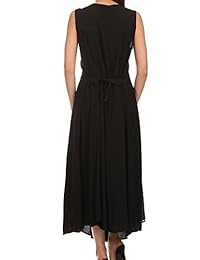 Sakkas Beverlee - Vestido sin mangas con botones bordados, color marrón