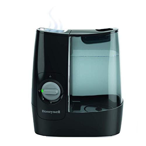 Honeywell HWM845BC Soothing Comfort Warm Mist Humidifier, Black, with Essential Oil Cup, Auto Shut-Off, Wide Tank Opening, Warm Visible Mist