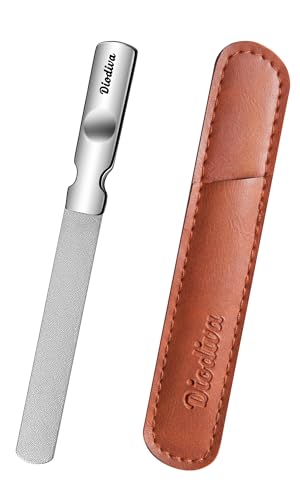 Coarse Grit Metal Nail File with Travel Leather Case, Heavy Duty for Thick Toenails, Mini Travel Nail Filer