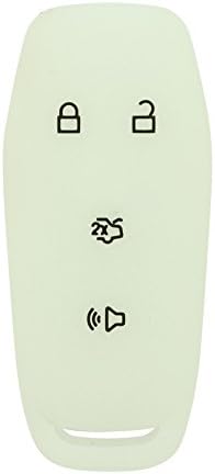 SEGADEN Night Glow Silicone Cover Protector Case Holder Skin Jacket Compatible with Ford Mustang Fusion Explorer F-150 Edge 4 Button Smart Remote Key Fob CV2716 Translucent