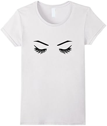 Womens EyeLashes Tshirt XL White