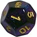 Chessex Dice Polyhedral 7-Die Borealis Set - Royal Purple with Gold Numbers CHX-27467