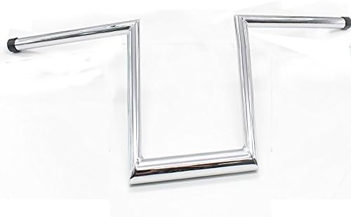TJMOTO Chrome 10" Rise 3" Pullback Narrow Ape Hangers Z-Bars Handlebars for Harley Softail Fatboy Dyna Bobber Choppers Motorcycle